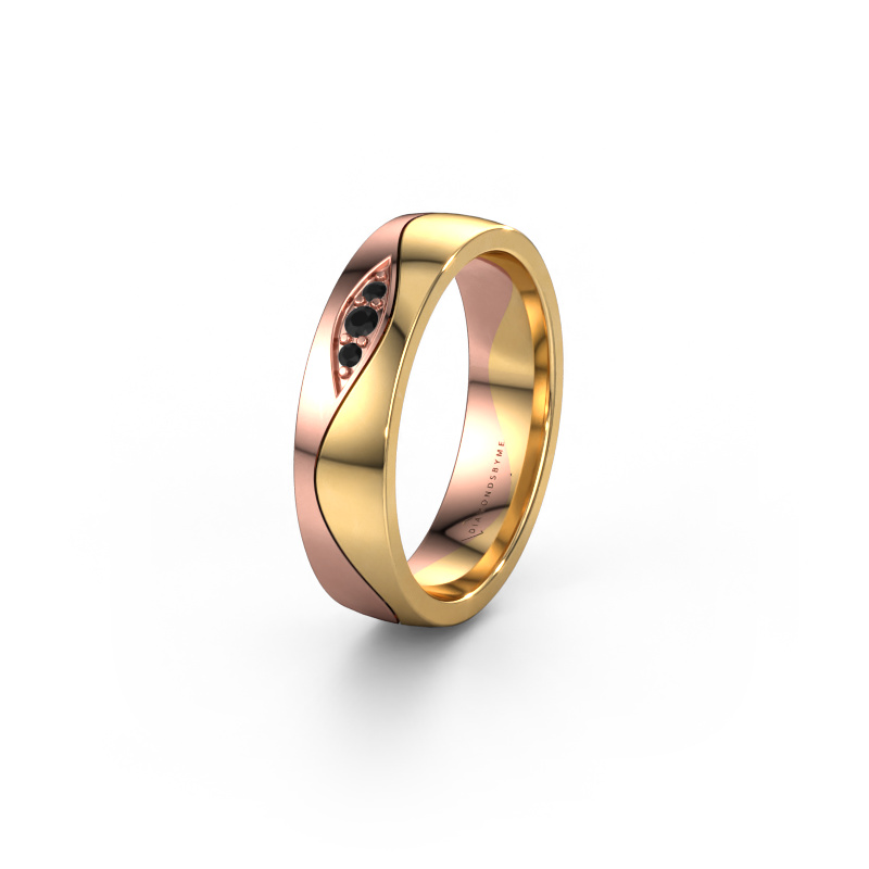 Image of Wedding ring WH0730L25AP 585 rose gold ±0.20x0.07 in Black diamond