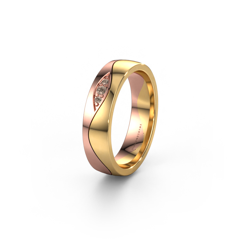 Image of Wedding ring WH0730L25AP 585 rose gold ±0.20x0.07 in Brown diamond