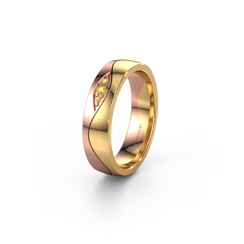 Image of Wedding ring WH0730L25AP 585 rose gold ±0.20x0.07 in Yellow sapphire