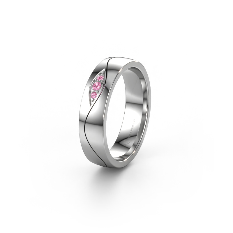 Image of Wedding ring WH0730L25AP 950 platinum ±0.20x0.07 in Pink sapphire