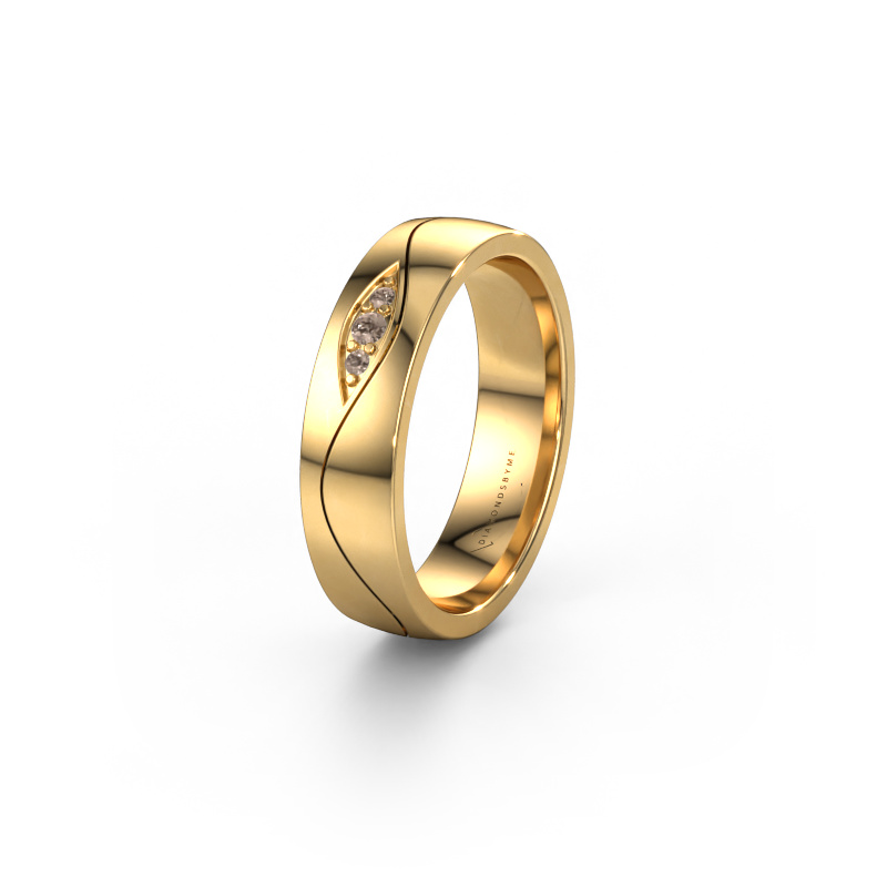 Image of Wedding ring WH0730L25AP 585 gold ±0.20x0.07 in Brown diamond