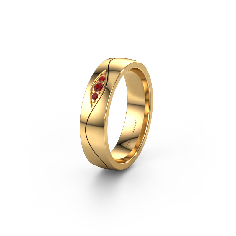 Image of Wedding ring WH0730L25AP 585 gold ±0.20x0.07 in Ruby