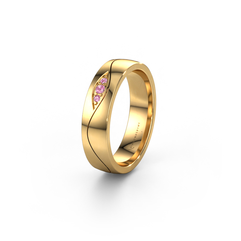 Image of Wedding ring WH0730L25AP 585 gold ±0.20x0.07 in Pink sapphire