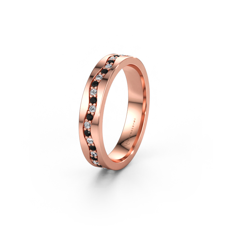 Bild av Vigselring WH0803L14AP 585 roséguld ±4 x 1,7 mm Svart diamant 0.484 crt
