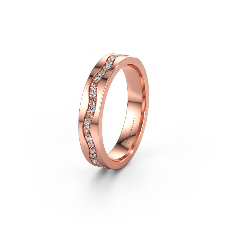 Immagine di Fede nuziale WH0803L14AP 585 oro rosa ±4 x 1,7 mm Diamante marrone 0.44 crt