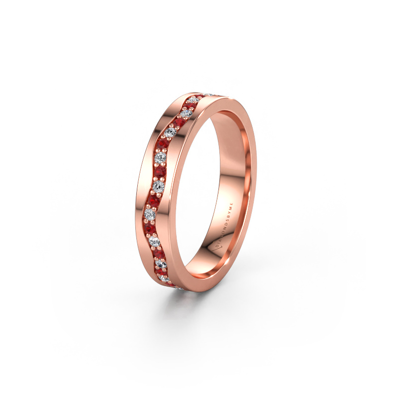Immagine di Fede nuziale WH0803L14AP 585 oro rosa ±4 x 1,7 mm Rubino 1.3 mm