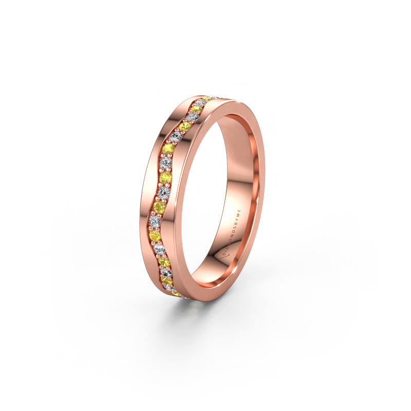 Immagine di Fede nuziale WH0803L14AP 585 oro rosa ±4 x 1,7 mm Zaffiro giallo 1.3 mm