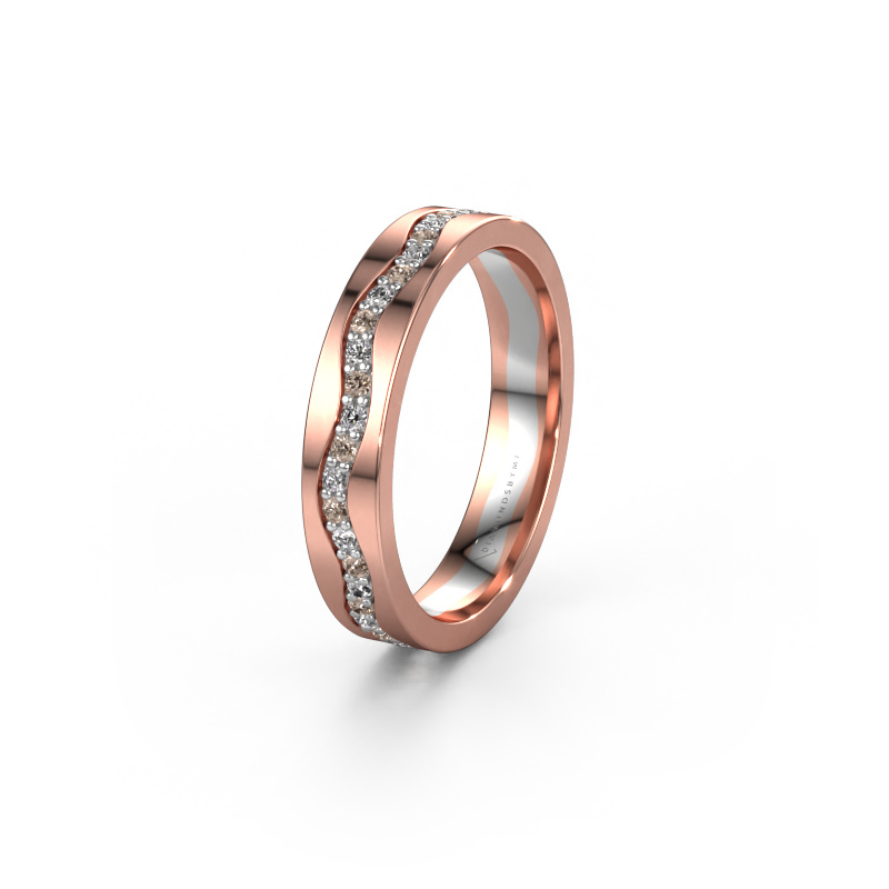 Image of Wedding ring WH0803L14AP 585 rose gold ±0.16x0.07 in Brown diamond 0.44 crt