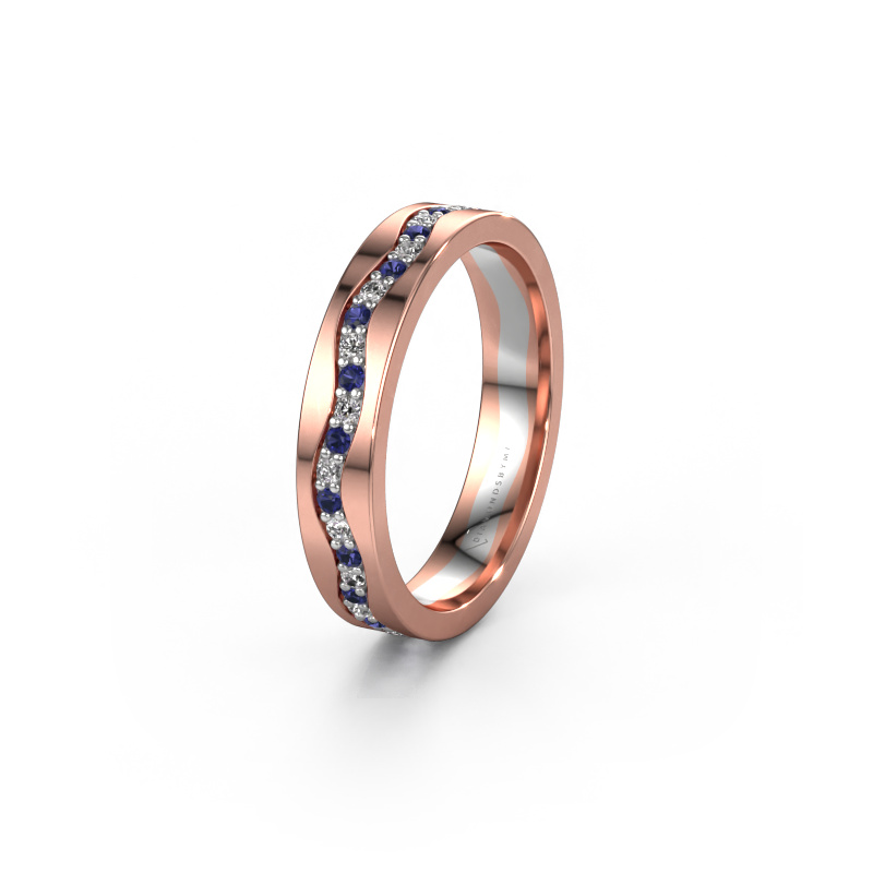 Image of Wedding ring WH0803L14AP 585 rose gold ±0.16x0.07 in Sapphire 1.3 mm