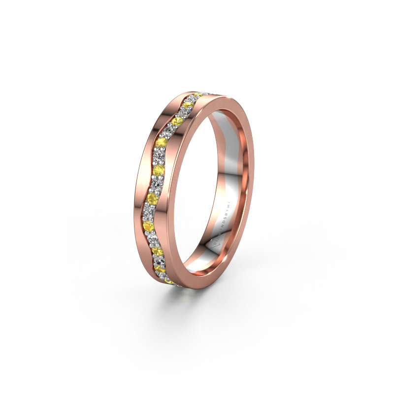 Image of Wedding ring WH0803L14AP 585 rose gold ±0.16x0.07 in Yellow sapphire 1.3 mm