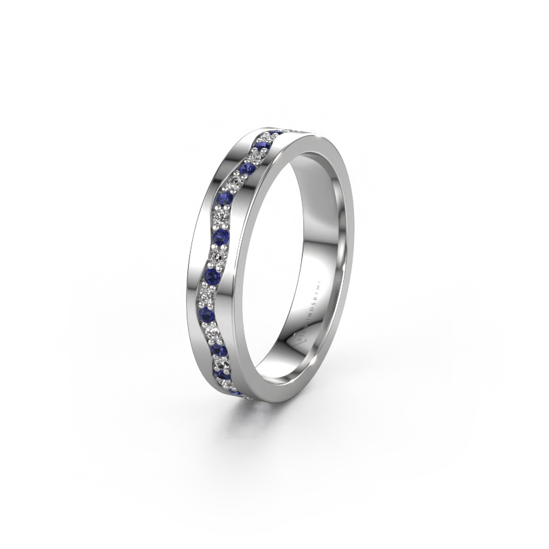 Image of Wedding ring WH0803L14AP 950 platinum ±0.16x0.07 in Sapphire 1.3 mm