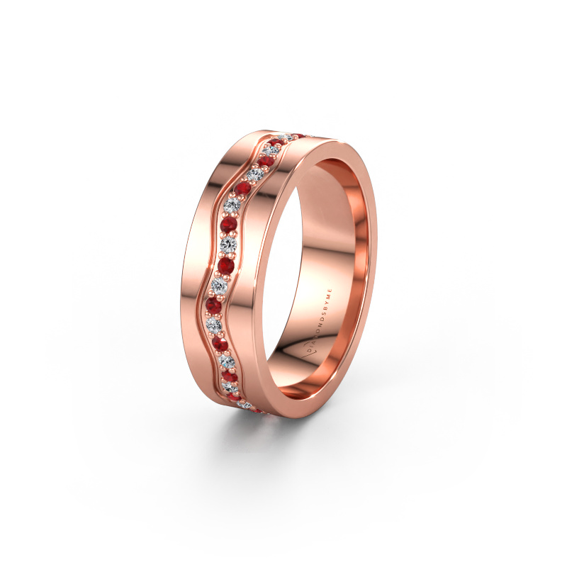 Immagine di Fede nuziale WH0803L16AP 585 oro rosa ±6 x 1,7 mm Rubino 1.3 mm