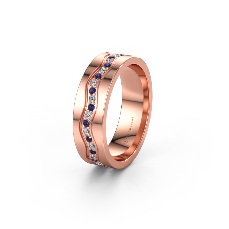 Immagine di Fede nuziale WH0803L16AP 585 oro rosa ±6 x 1,7 mm Zaffiro 1.3 mm
