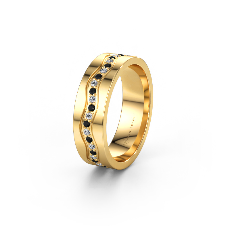 Immagine di Fede nuziale WH0803L16AP 585 oro ±6 x 1,7 mm Diamante nero 0.484 crt