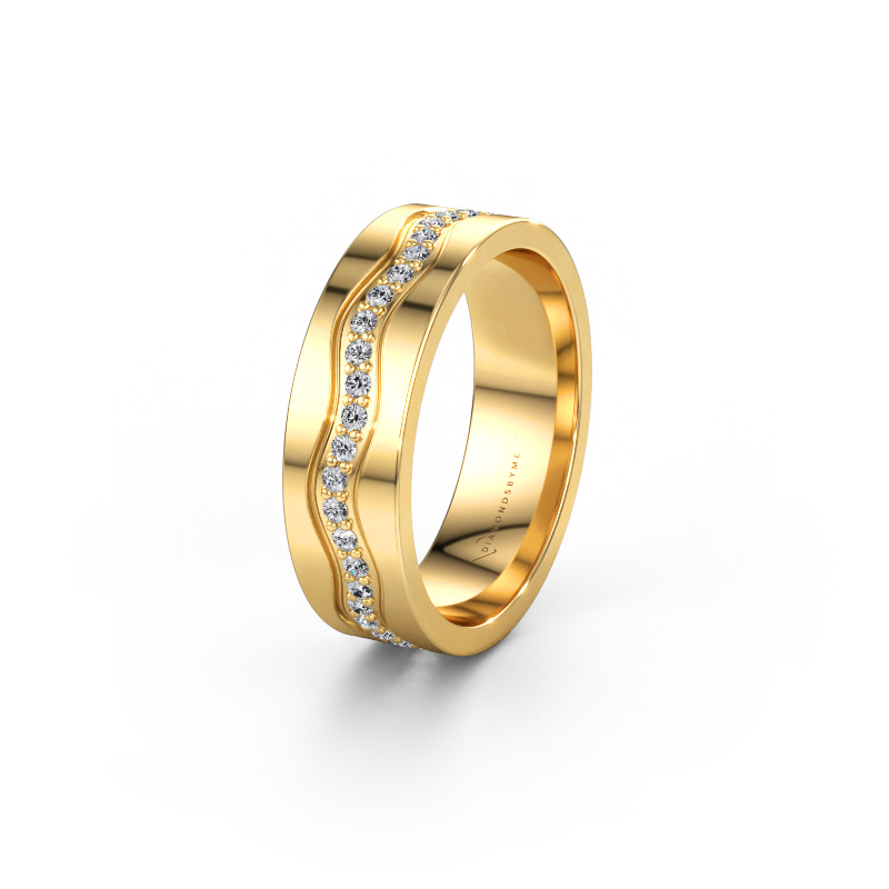 Immagine di Fede nuziale WH0803L16AP 585 oro ±6 x 1,7 mm Diamante 0.44 crt