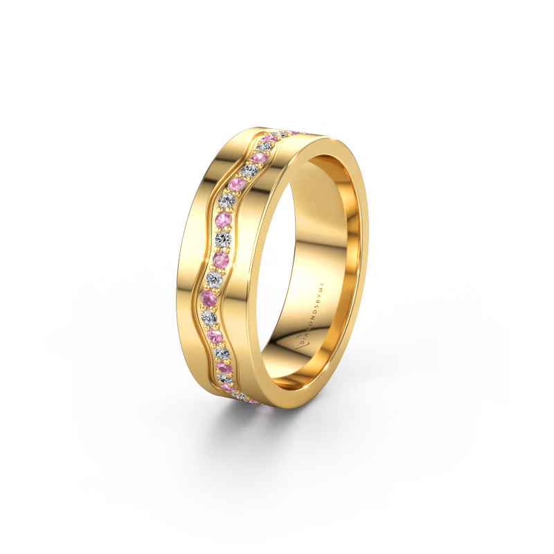 Immagine di Fede nuziale WH0803L16AP 585 oro ±6 x 1,7 mm Zaffiro rosa 1.3 mm