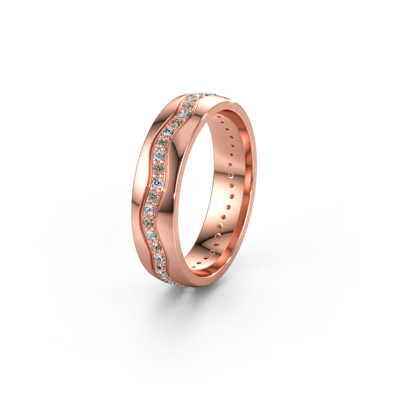 Bild av Vigselring WH0803L25AP 585 roséguld ±5 x 1,7 mm Brun diamant