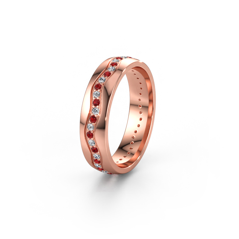 Immagine di Fede nuziale WH0803L25AP 585 oro rosa ±5 x 1,7 mm Rubino