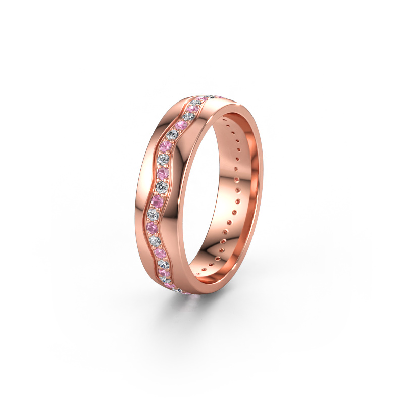 Immagine di Fede nuziale WH0803L25AP 585 oro rosa ±5 x 1,7 mm Zaffiro rosa