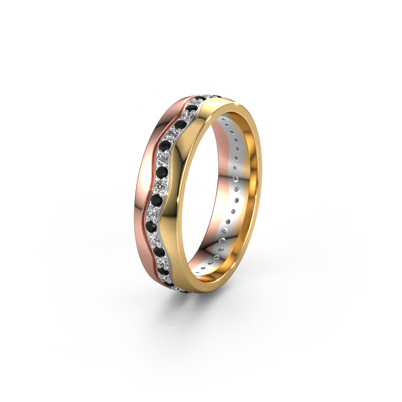 Image of Wedding ring WH0803L25AP 585 rose gold ±0.20x0.07 in Black diamond