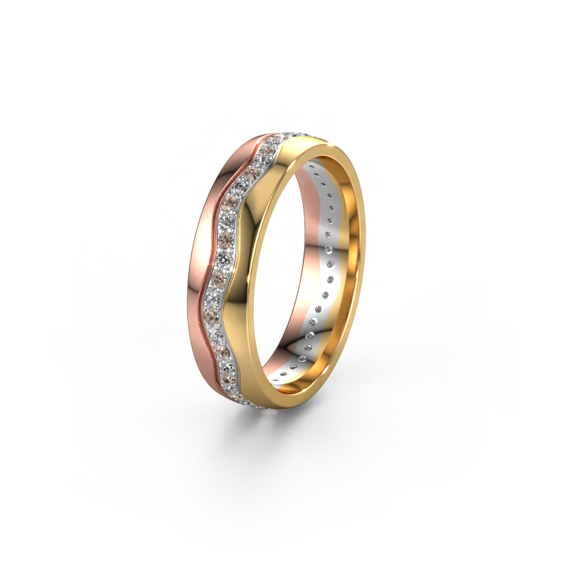 Bild von Ehering WH0803L25AP 585 Roségold ±5x1.7 mm Braun Diamant