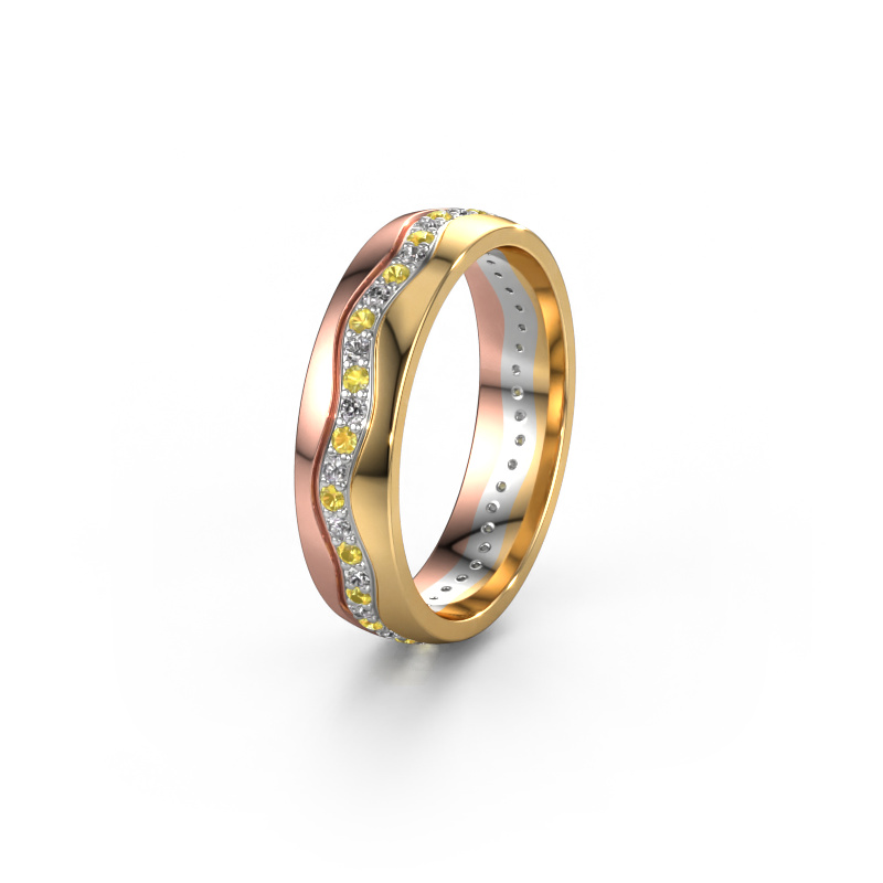 Image of Wedding ring WH0803L25AP 585 rose gold ±0.20x0.07 in Yellow sapphire