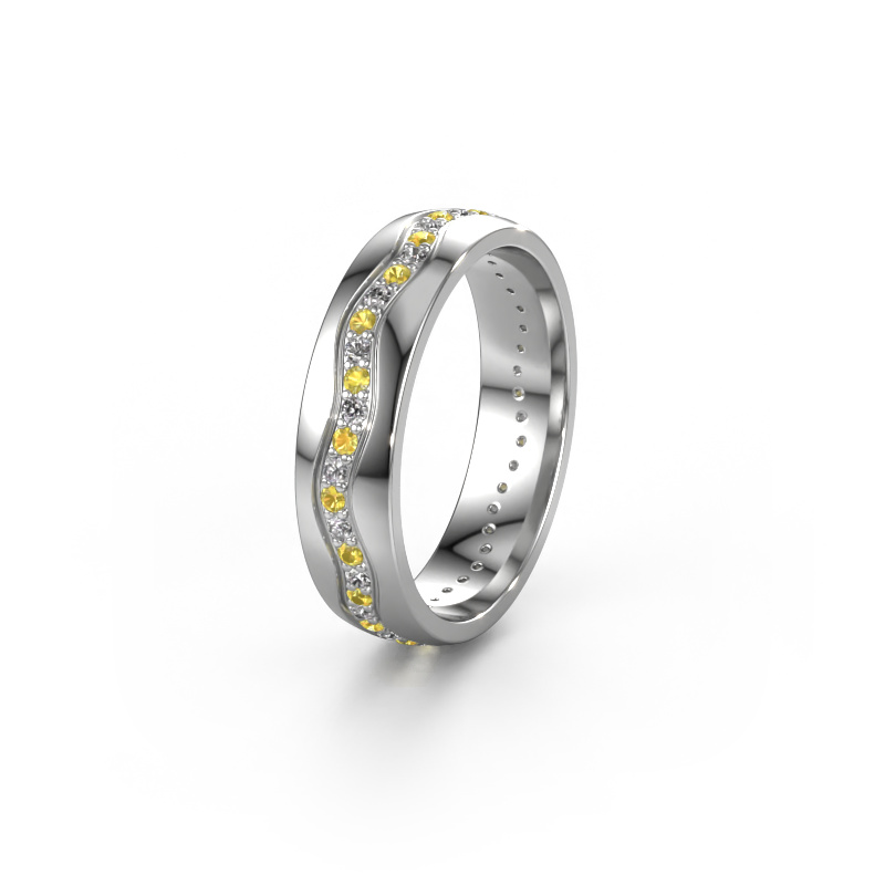Image of Wedding ring WH0803L25AP 950 platinum ±0.20x0.07 in Yellow sapphire