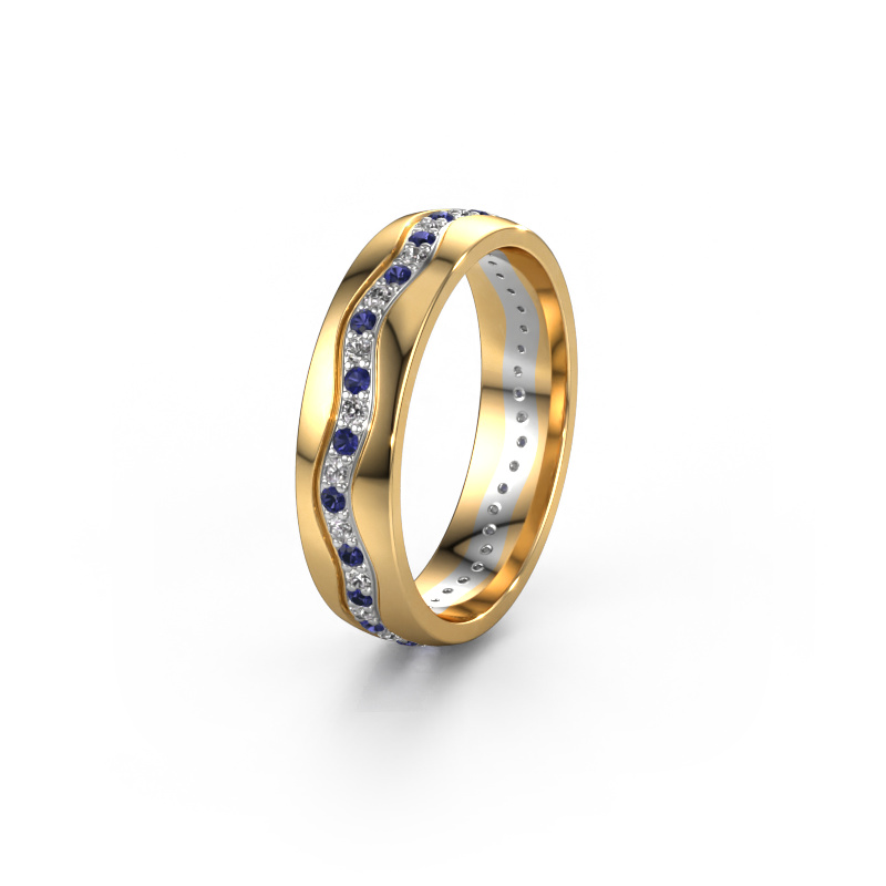 Image of Wedding ring WH0803L25AP 585 gold ±0.20x0.07 in Sapphire