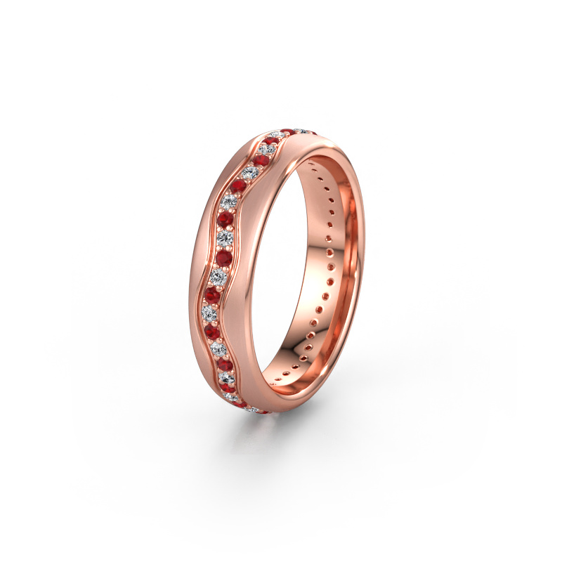 Immagine di Fede nuziale WH0803L35BM 585 oro rosa ±5 x 2 mm Rubino