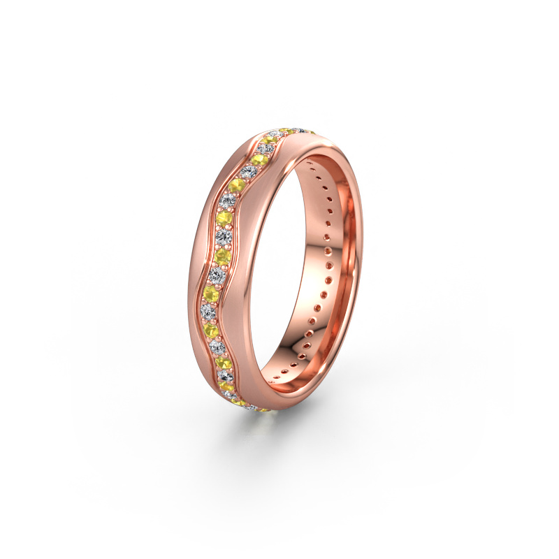 Immagine di Fede nuziale WH0803L35BM 585 oro rosa ±5 x 2 mm Zaffiro giallo