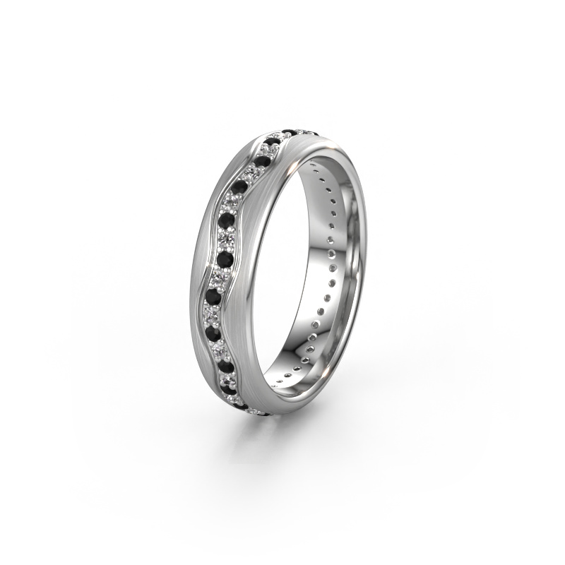Bild von Ehering WH0803L35BM 950 Platin ±5x2 mm Schwarz Diamant