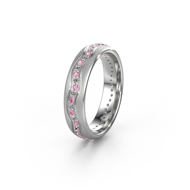 Bild von Ehering WH0803L35BM 950 Platin ±5x2 mm Pink Saphir