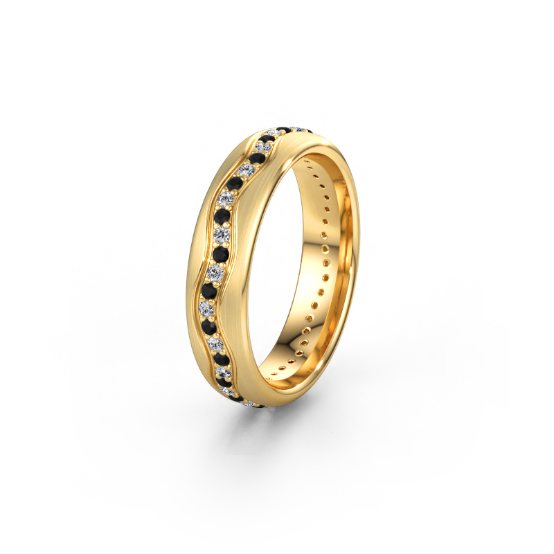 Immagine di Fede nuziale WH0803L35BM 585 oro ±5 x 2 mm Diamante nero