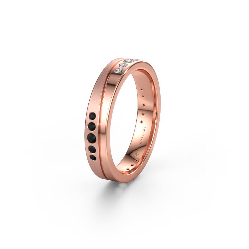 Bild av Vigselring WH0901L14A20PM 585 roséguld ±4 x 1,7 mm Svart diamant