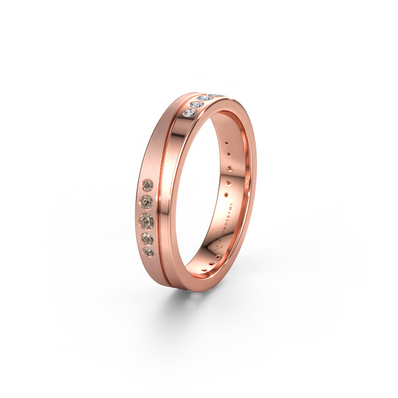 Immagine di Fede nuziale WH0901L14A20PM 585 oro rosa ±4 x 1,7 mm Diamante marrone
