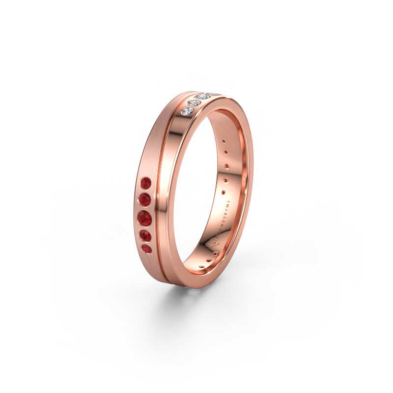 Bild av Vigselring WH0901L14A20PM 585 roséguld ±4 x 1,7 mm Rubin