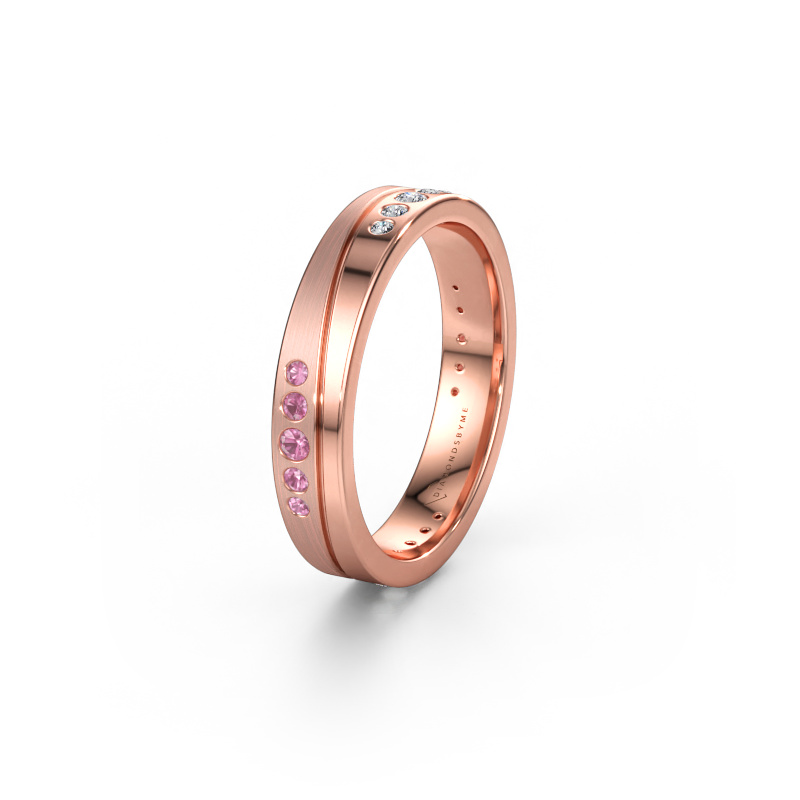 Immagine di Fede nuziale WH0901L14A20PM 585 oro rosa ±4 x 1,7 mm Zaffiro rosa