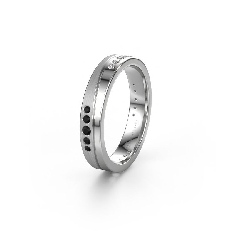 Image of Wedding ring WH0901L14A20PM 950 platinum ±0.16x0.07 in Black diamond