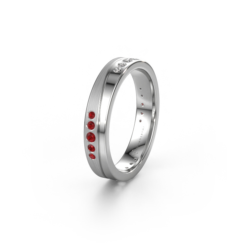 Image of Wedding ring WH0901L14A20PM 585 white gold ±0.16x0.07 in Ruby