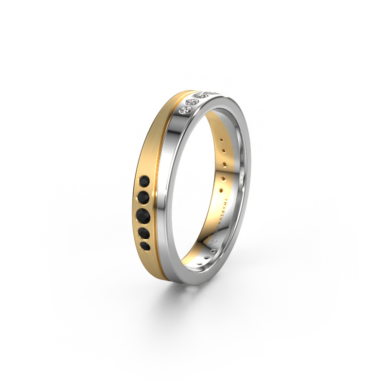 Image of Wedding ring WH0901L14A20PM 585 gold ±0.16x0.07 in Black diamond