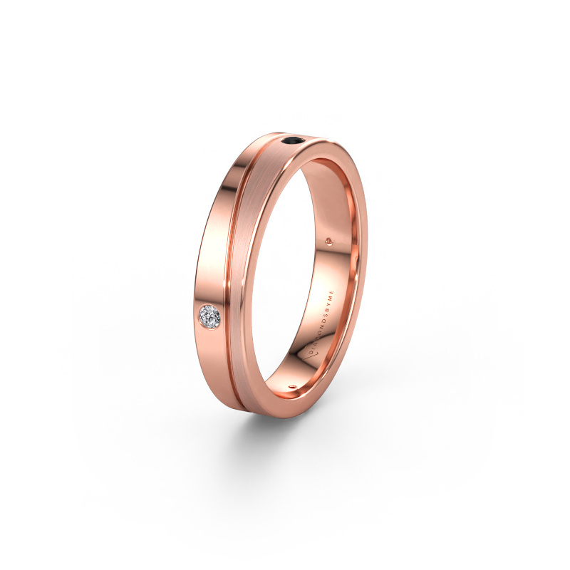 Immagine di Fede nuziale WH0901L14APM 585 oro rosa ±4 x 1,7 mm Diamante nero