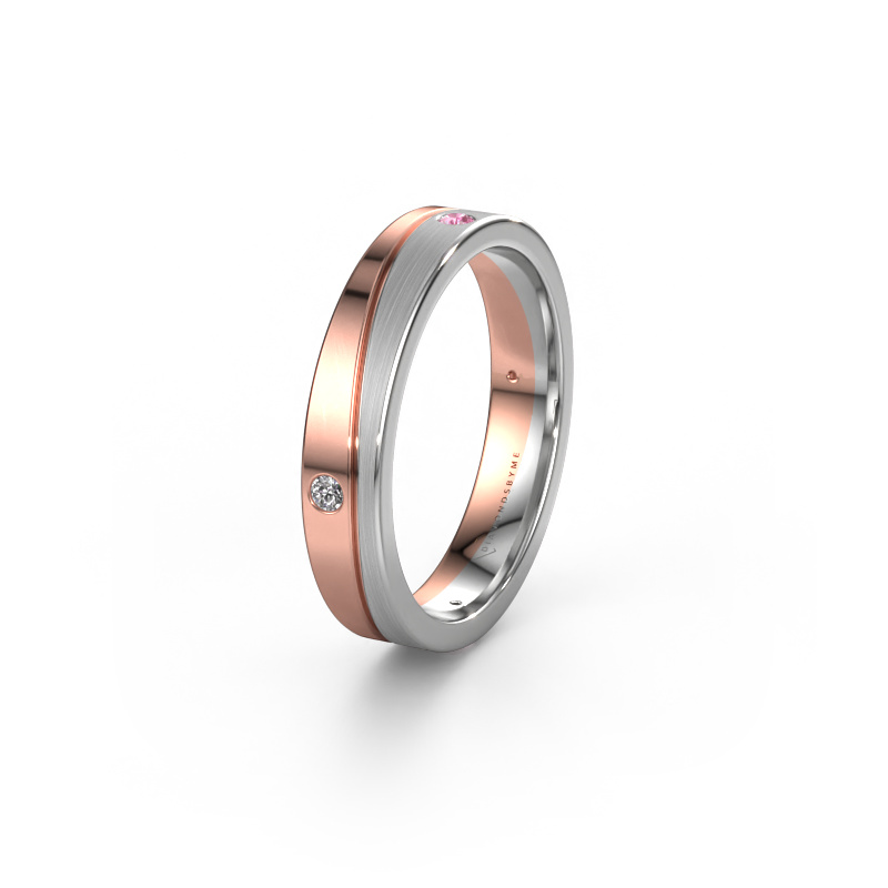 Image of Wedding ring WH0901L14APM 585 rose gold ±0.16x0.07 in Pink sapphire