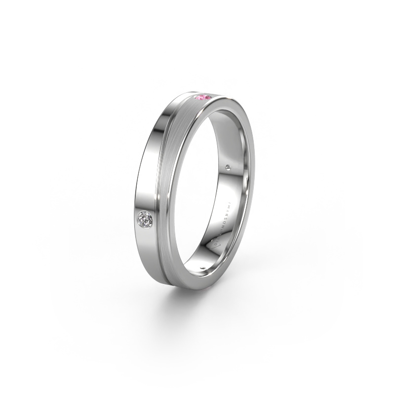Image of Wedding ring WH0901L14APM 950 platinum ±0.16x0.07 in Pink sapphire