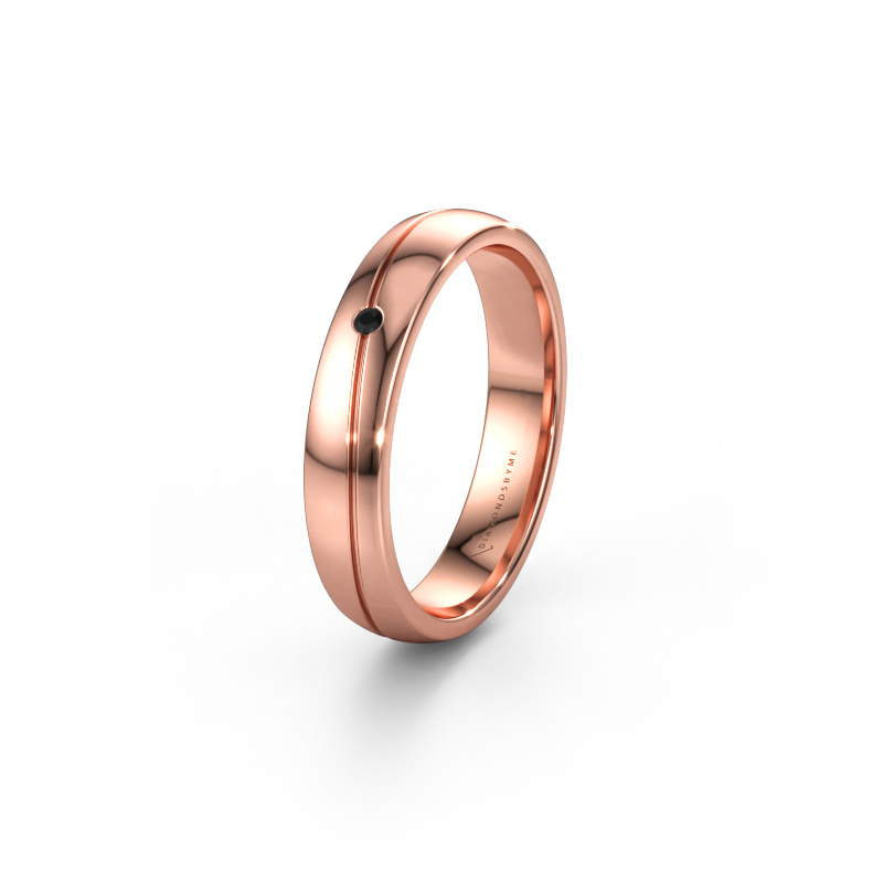 Immagine di Fede nuziale WH0901L24AP 585 oro rosa ±4 x 1,7 mm Diamante nero