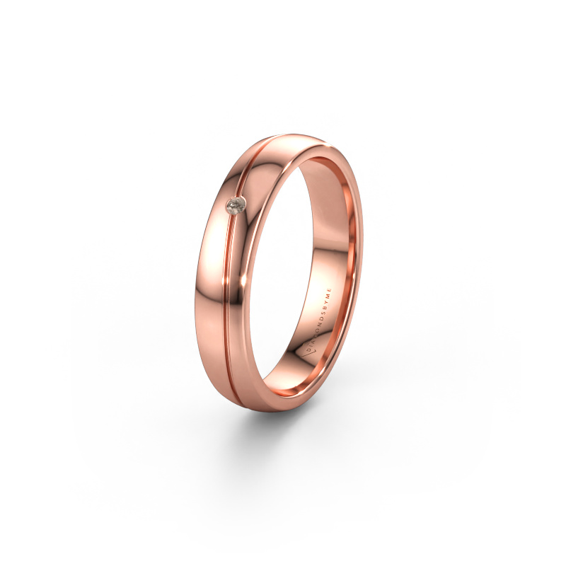 Immagine di Fede nuziale WH0901L24AP 585 oro rosa ±4 x 1,7 mm Diamante marrone