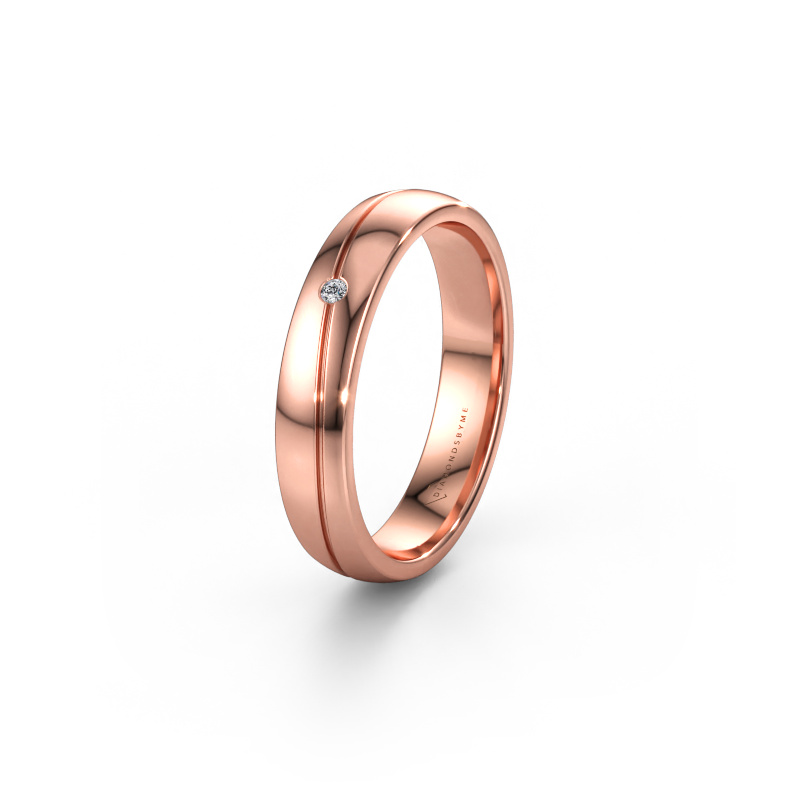 Immagine di Fede nuziale WH0901L24AP 585 oro rosa ±4 x 1,7 mm Diamante