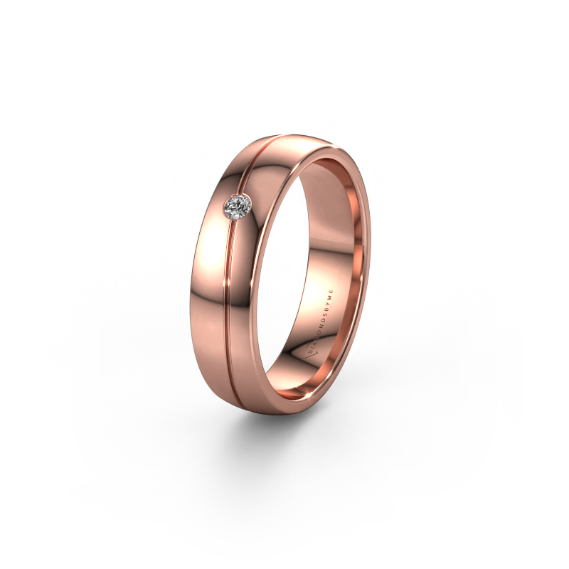 Image of Wedding ring WH0901L25AP 585 rose gold ±0.20x0.07 in Zirconia