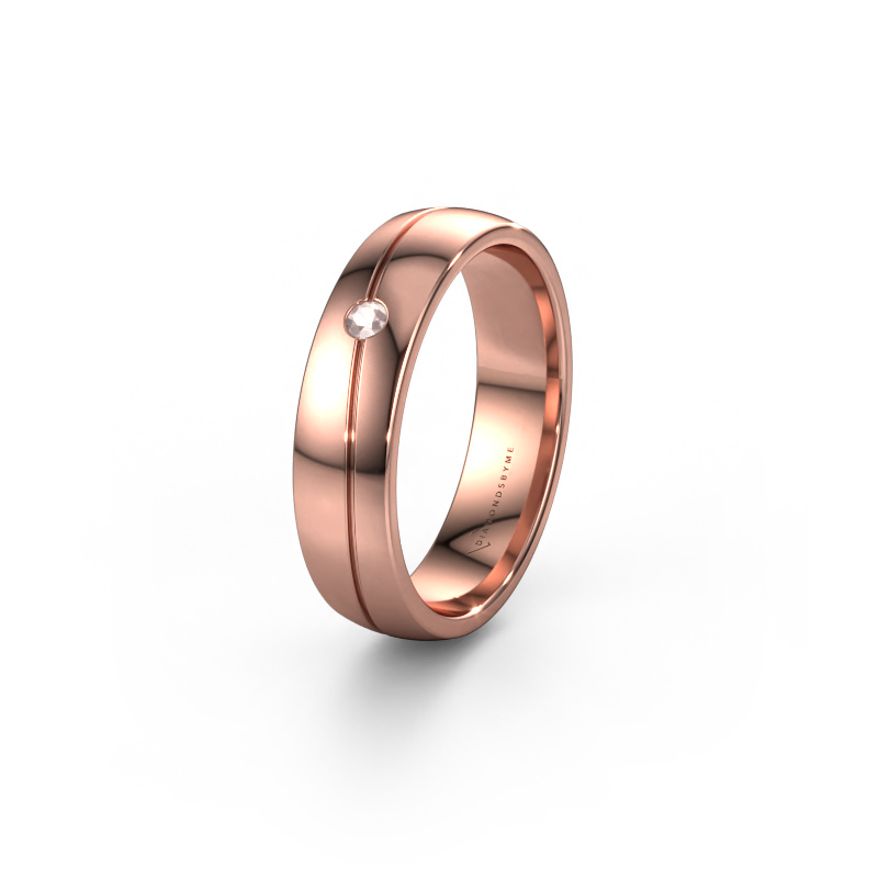 Image of Wedding ring WH0901L25AP 585 rose gold ±0.20x0.07 in Morganite champagne