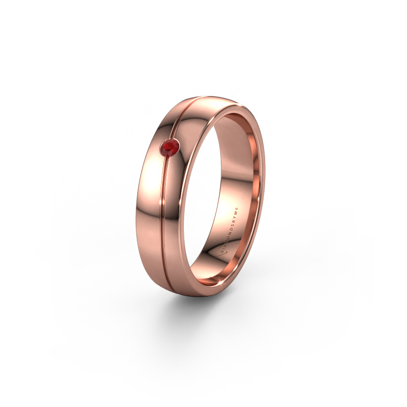 Image of Wedding ring WH0901L25AP 585 rose gold ±0.20x0.07 in Ruby