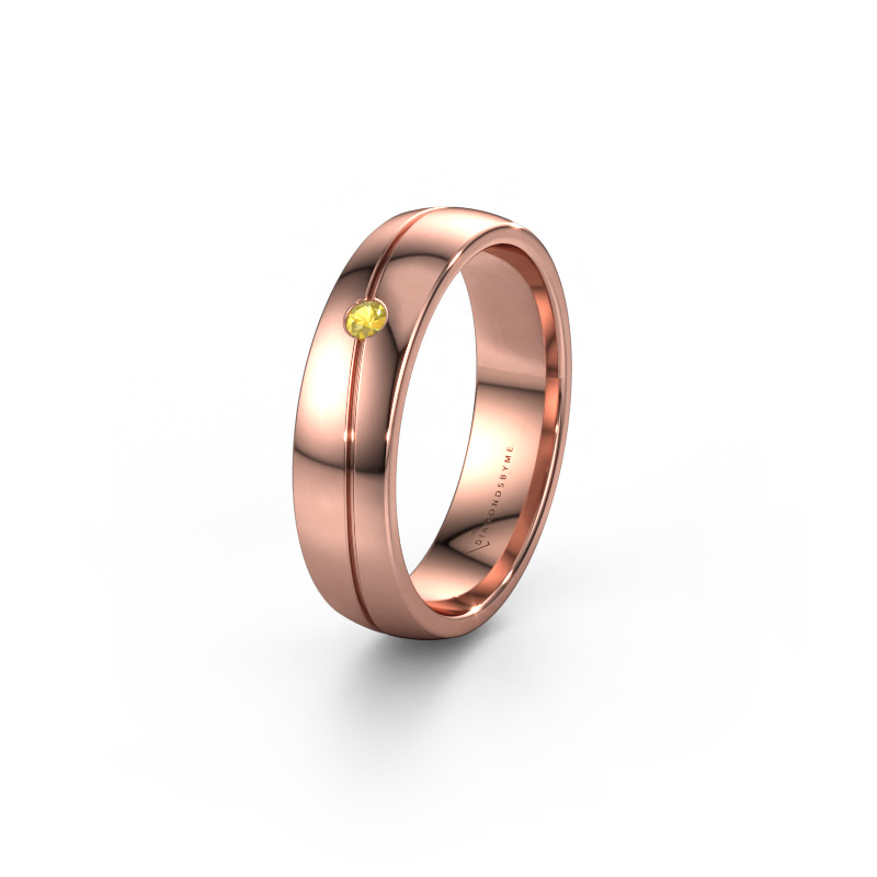 Image of Wedding ring WH0901L25AP 585 rose gold ±0.20x0.07 in Yellow sapphire